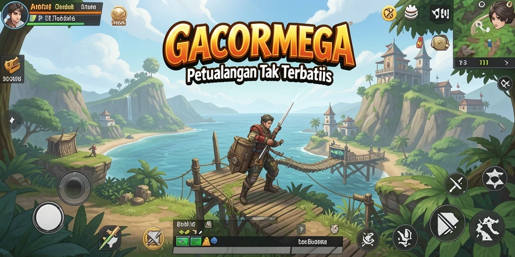 Tampilan gameplay GACORMEGA yang menakjubkan dengan lingkungan yang luas.