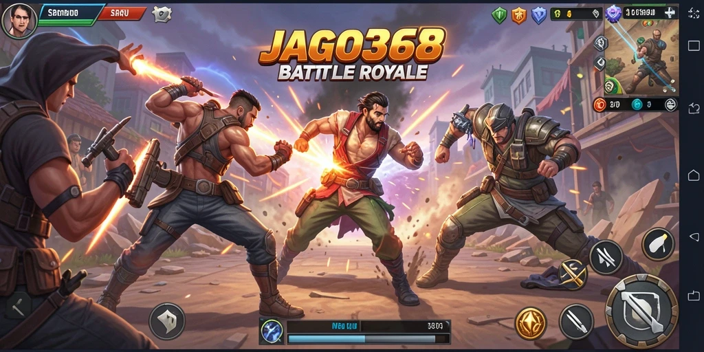 Tangkapan layar JAGO368 menampilkan aksi mendebarkan dalam pertempuran Battle Royale.