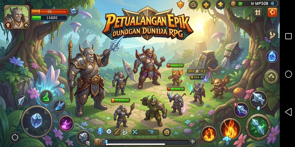 Tangkapan layar menampilkan pertarungan seru dalam permainan RPG.