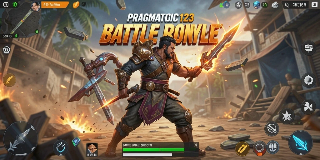 Screenshot gameplay PRAGMATIC123 menampilkan aksi seru dalam pertempuran Battle Royale.