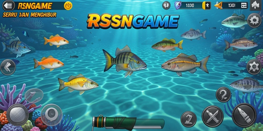 Screenshot gameplay RSNGAME menunjukkan aksi menembak ikan yang dinamis dan seru.