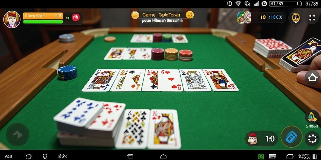 Tampilan screenshot gameplay ST789 yang menampilkan aksi seru permainan Gaple.
