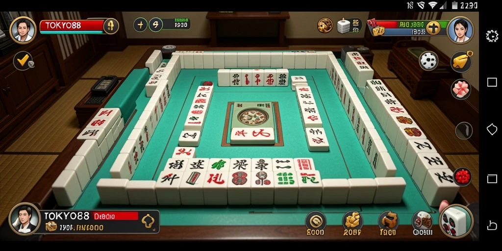 Screenshot gameplay TOKYO88 menampilkan suasana Mahjong yang menarik.