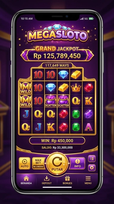 Tampilan daftar aplikasi terkini di megasloto.
